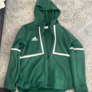 Green Adidas Hoodie with White Accents